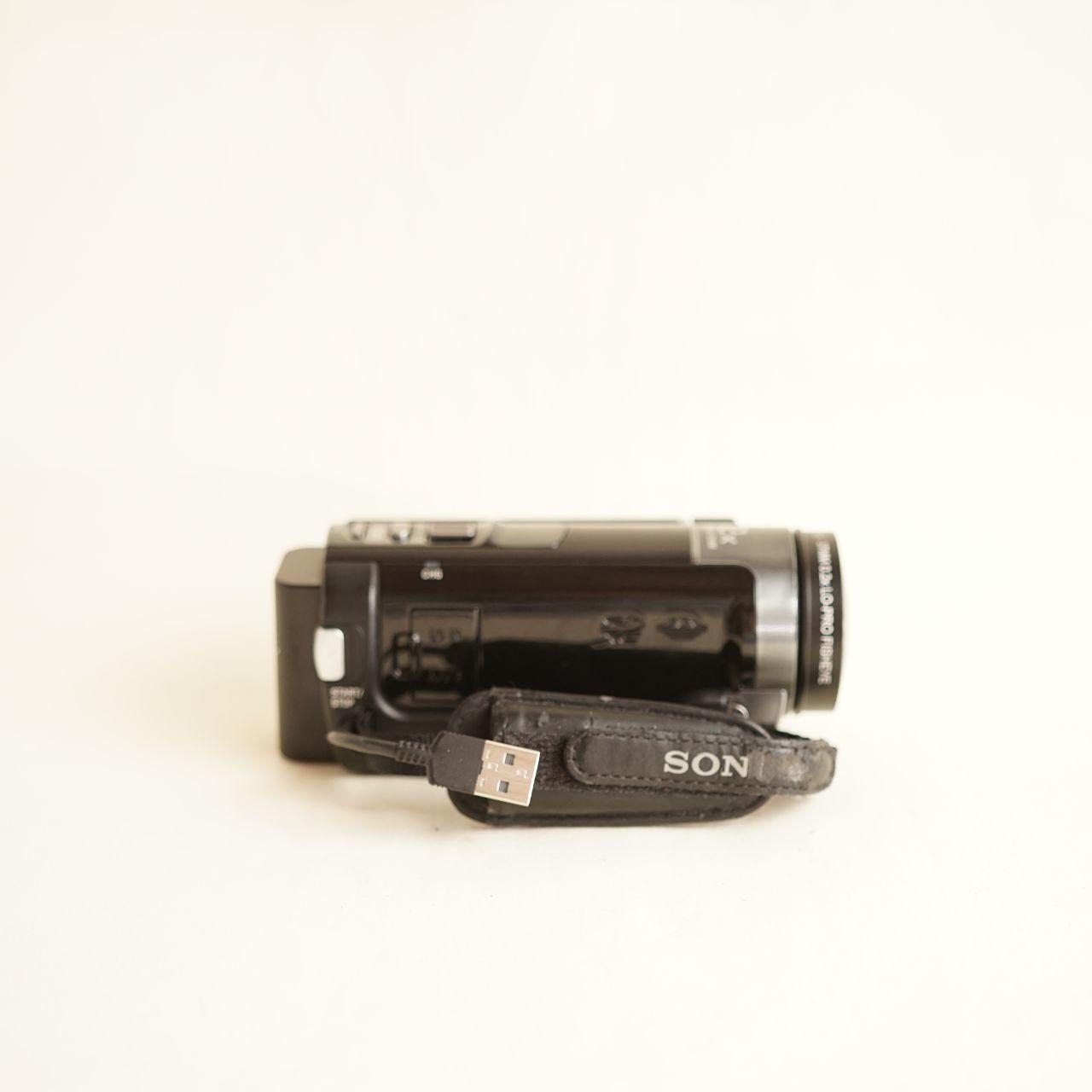 Sony Handycam HDR-CX130 w/ 0.2x Fisheye Camcorder | Tested & Working | Black