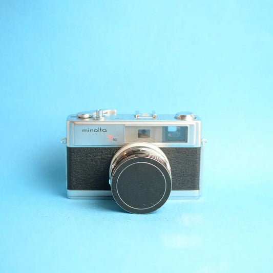 Minolta Hi-Matic 7S Film Camera | 35mm Rangefinder | Tested & Working | Silver & Black