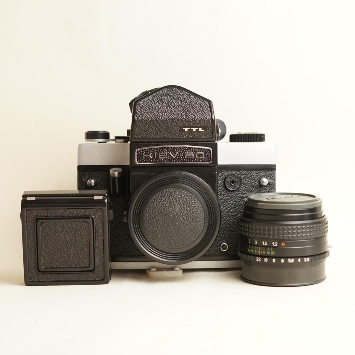Kiev 60 TTL Film Camera + Lens | 6x6 | 120 Medium Format SLR | Tested & Working | Black