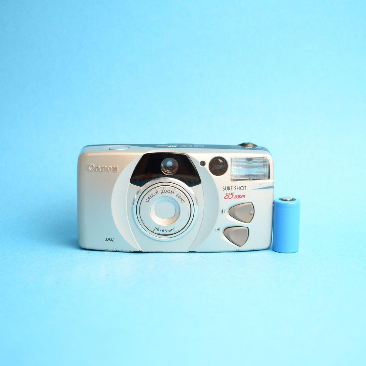 Canon Sure Shot 85 Zoom Film Camera | 35mm Point & Shoot | Tested & Working | Silver