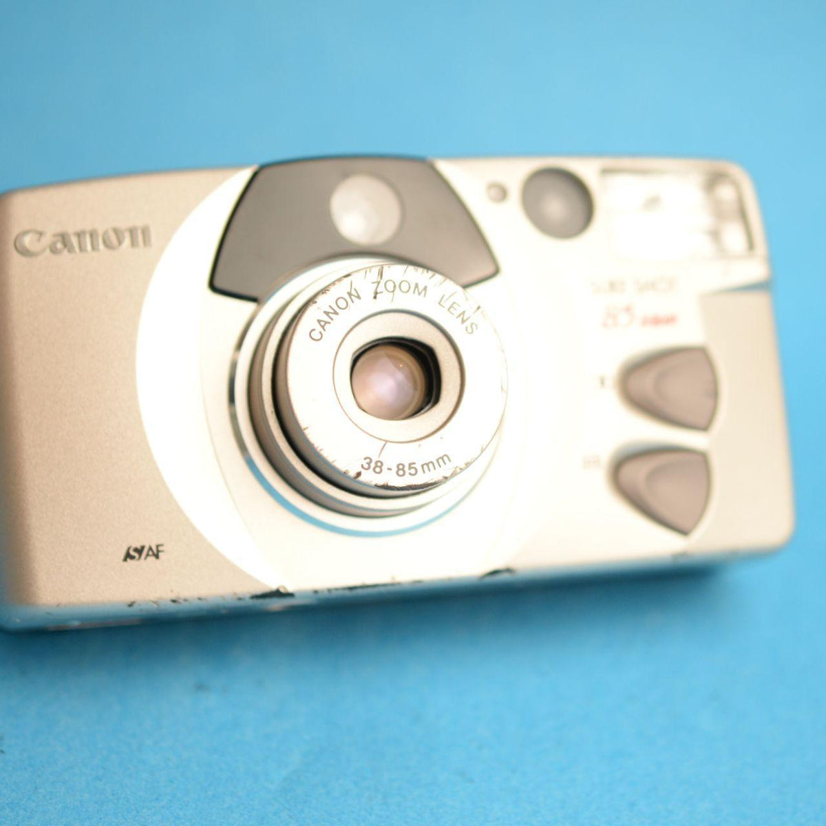 Canon Sure Shot 85 Zoom Film Camera | 35mm Point & Shoot | Tested & Working | Silver