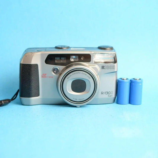 Ricoh R-130Z Film Camera | 35mm Point & Shoot | Tested & Working | Grey