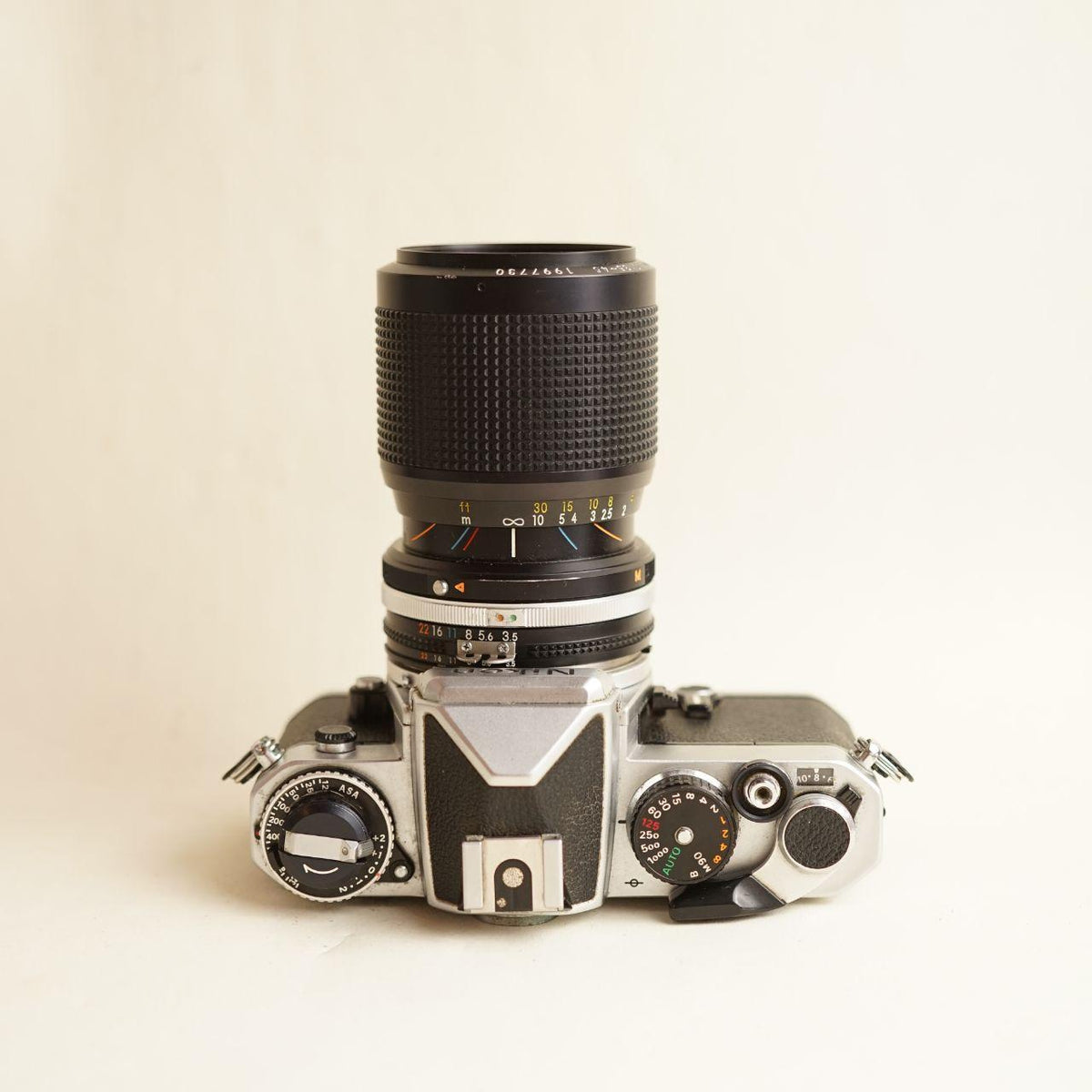 Nikon FE 35mm SLR Film Camera | Nikkor 35–105mm f/3.5–4.5 Lens | Tested & Working | Silver & Black