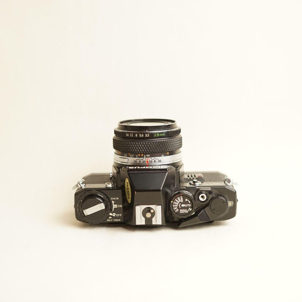 Olympus OM10 Film Camera + Olympus 28mm f/3.5 Lens | 35mm SLR | Tested & Working | Silver & Black