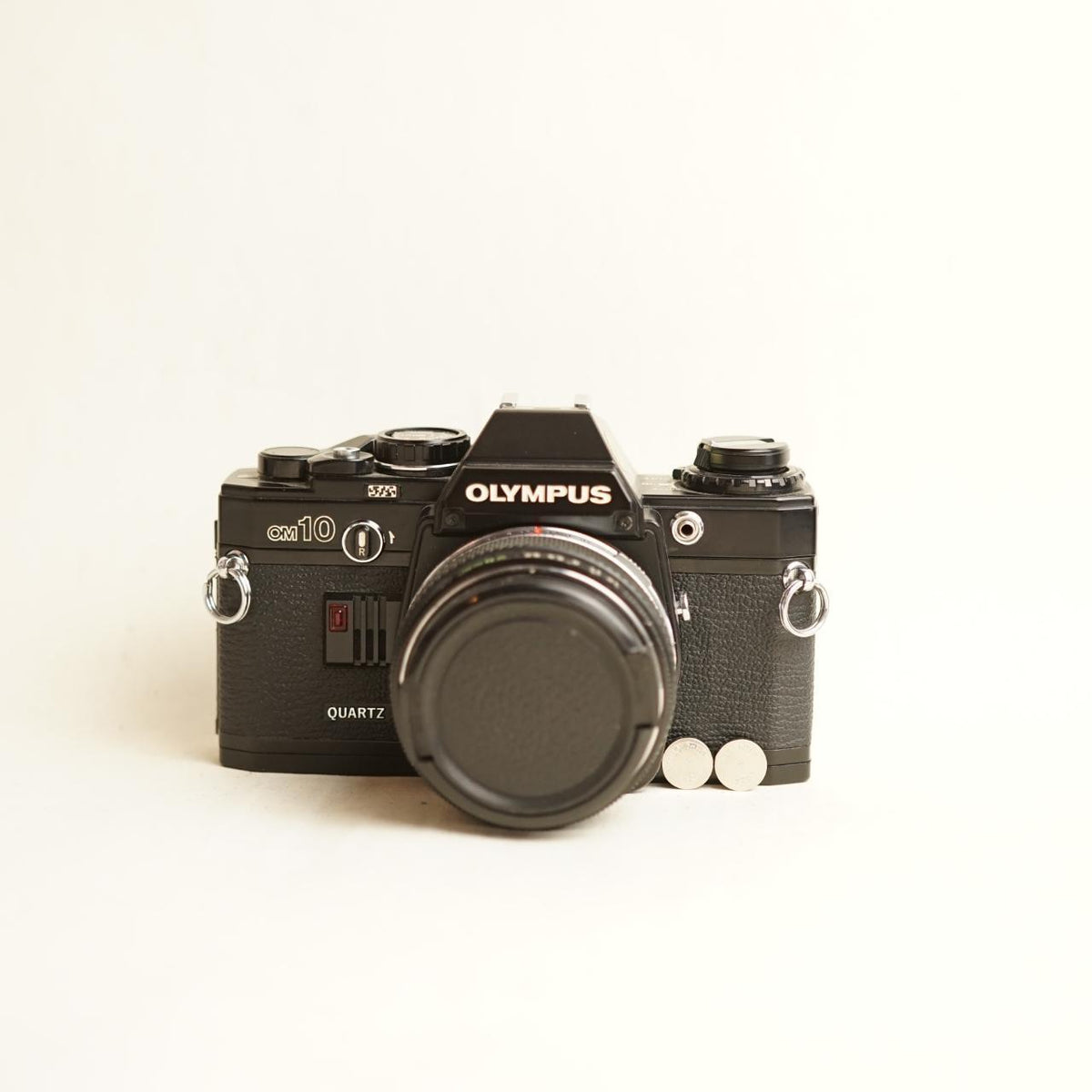 Olympus OM10 Film Camera + Olympus 28mm f/3.5 Lens | 35mm SLR | Tested & Working | Silver & Black