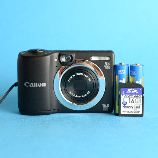 Canon PowerShot A1400 Digital Camera | 16MP | Tested & Working | Black