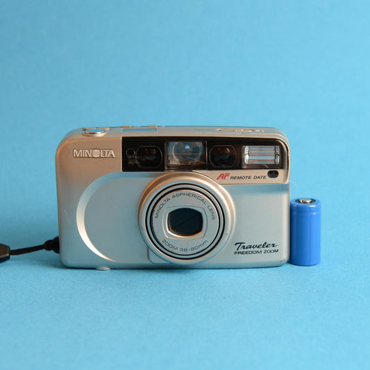 Minolta Traveler Freedom Zoom 35mm Film Camera | Tested & Working | Silver