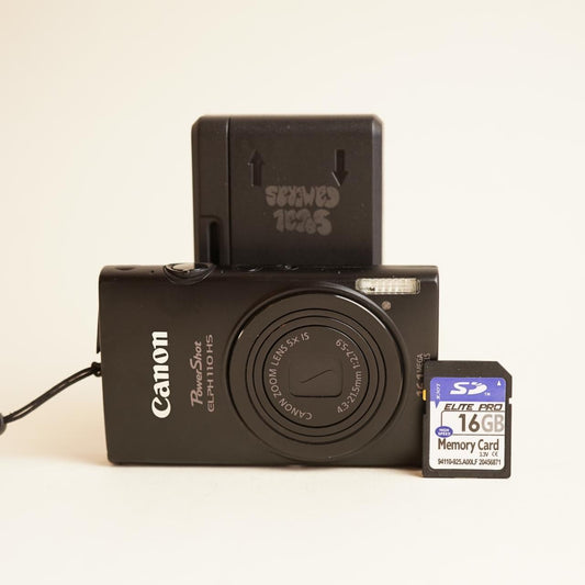 Canon PowerShot ELPH 110 HS Digital Camera | 16.1MP | Tested & Working | Black