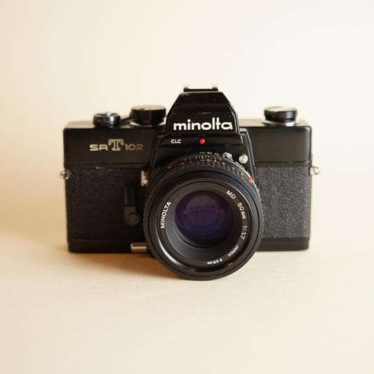 Minolta SRT102 | 35mm SLR Film Camera | Full CLA | Black