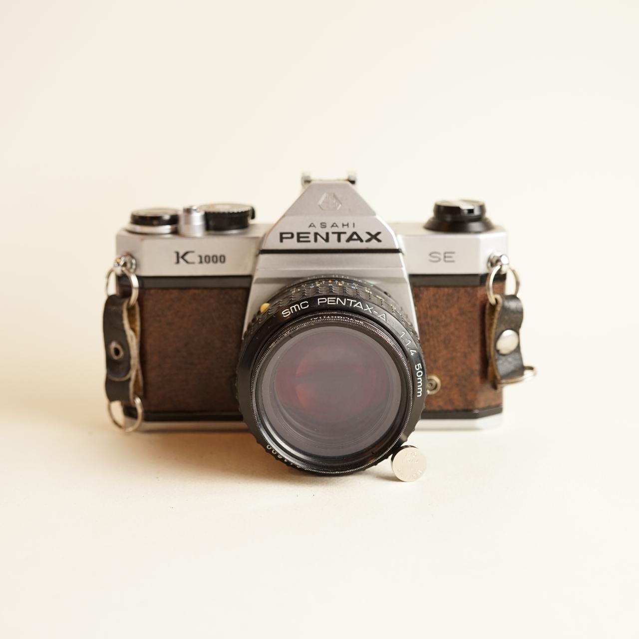 Asahi Pentax K1000 SE 35mm SLR Film Camera | Tested & Working | Silver & Brown Leatherette