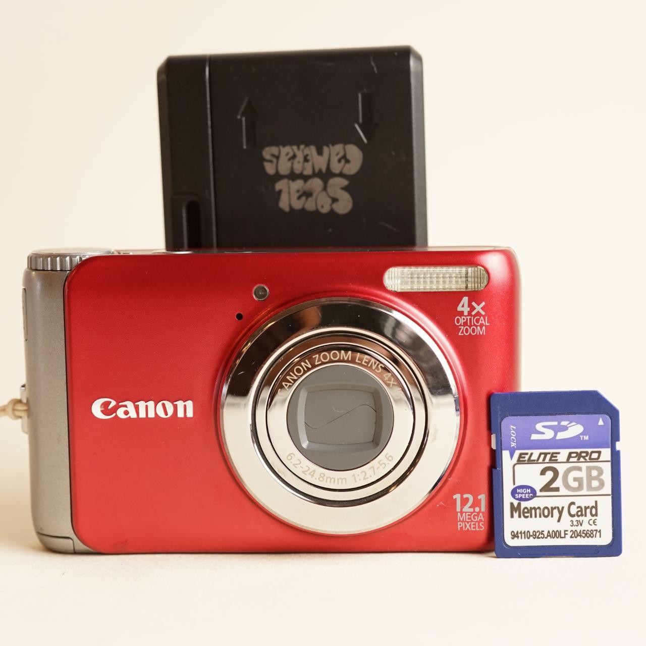 Canon PowerShot A3100 IS Digital Camera | 12.1MP | Tested & Working | Red