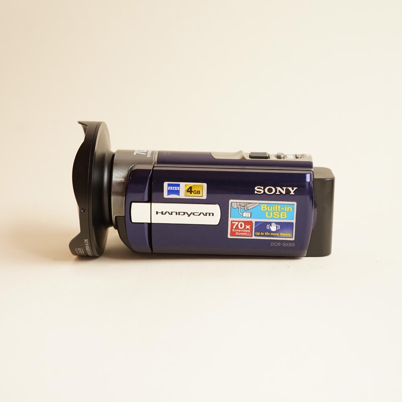 Sony Handycam DCR-SX65 Camcorder | 70x Zoom | Tested & Working | Blue