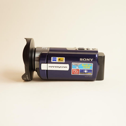 Sony Handycam DCR-SX65 Camcorder | 70x Zoom | Tested & Working | Blue