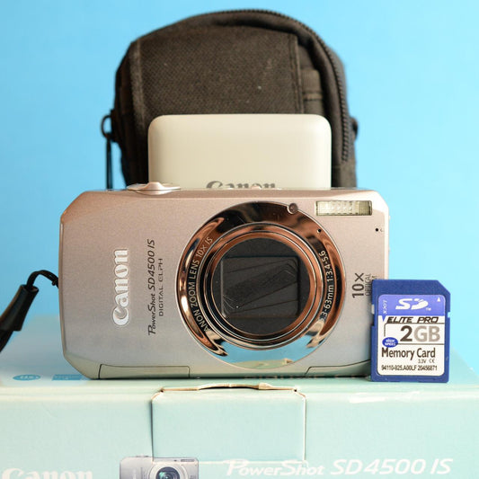 Canon PowerShot SD4500 IS Digital Camera | 10MP | Test & Working | Silver