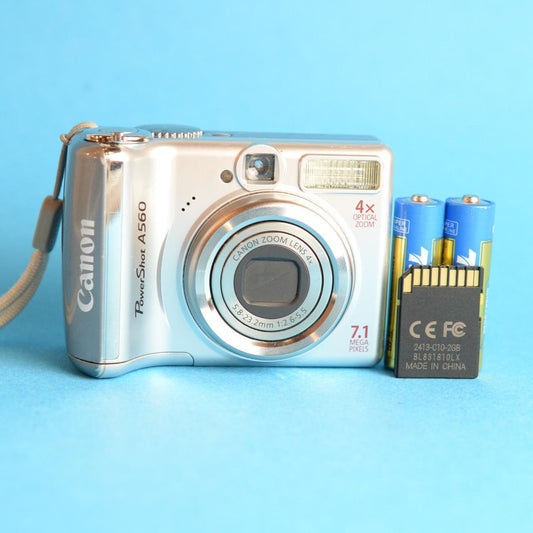 Canon PowerShot A560 Digital Camera | 7.1MP | Tested & Working | Silver