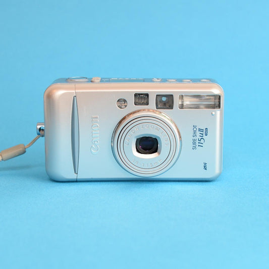 Canon Sure Shot 115u II Film Camera | 35mm Point & Shoot | Tested & Working | Silver