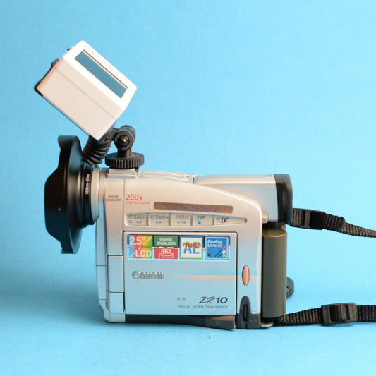 Canon ZR10 Digital Camcorder with Tapeless Accessories + Fisheye Lens | Camcorder | Tested & Working | Silver