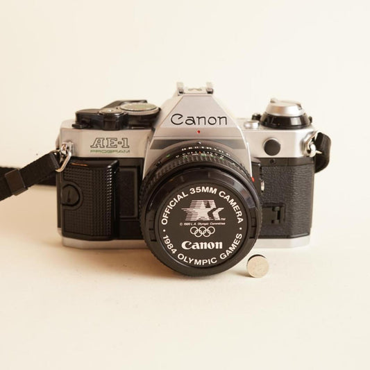 Canon AE-1 Program 35mm SLR Film Camera | Tested & Working | Black & Silver