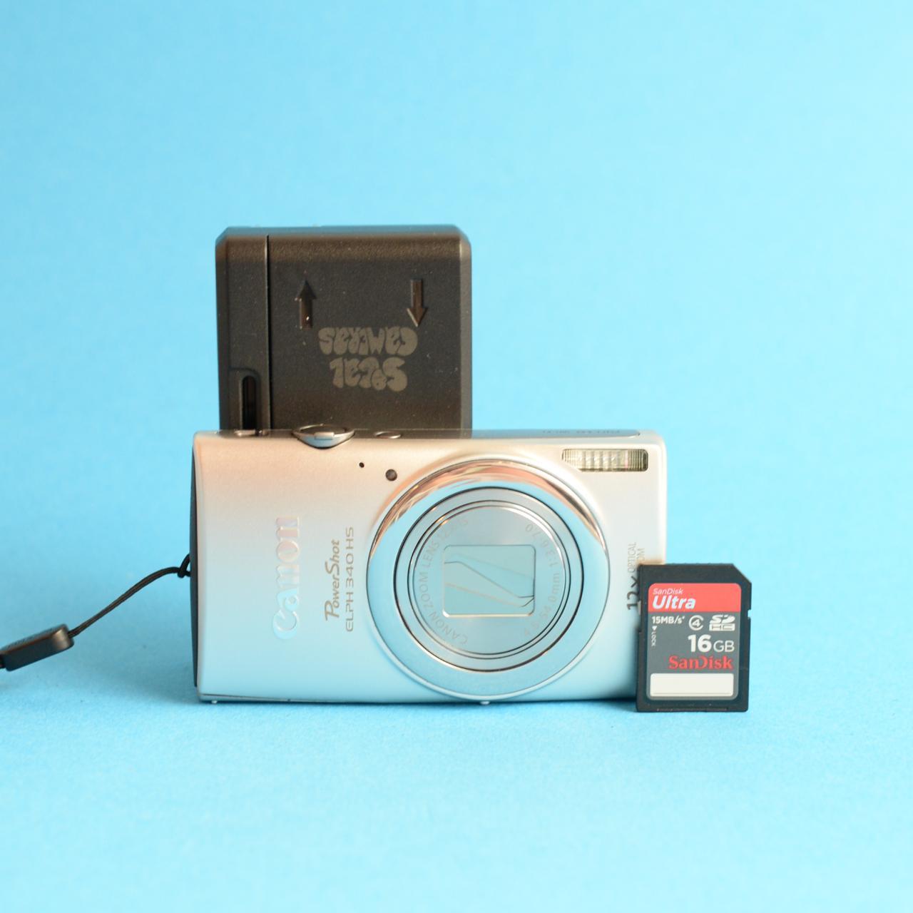Canon PowerShot ELPH 340 HS Digital Camera | 16MP | Tested & Working | Silver
