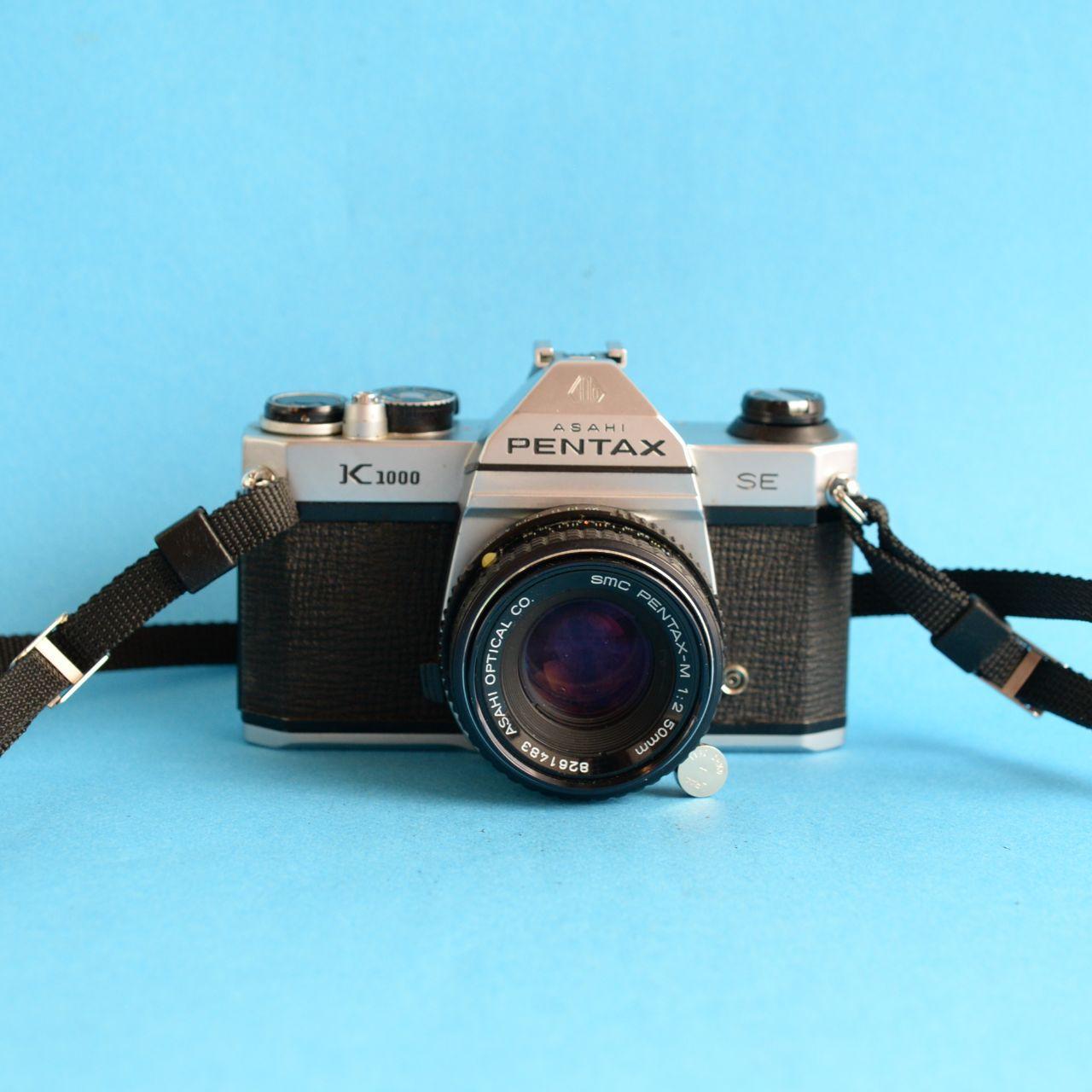 Pentax K1000 Film Camera with 50mm Lens | 35mm SLR | Tested & Working | Silver & Black