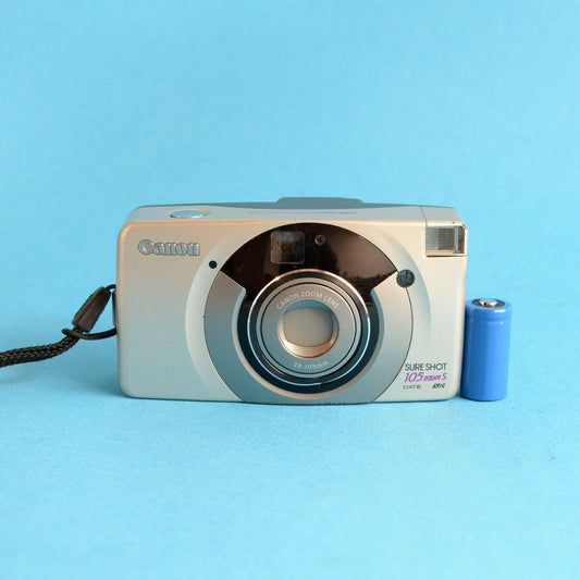 Canon SureShot 105 Zoom S Film Camera | 35mm Point & Shoot | Tested & Working | Silver