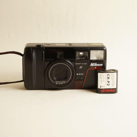Nikon Tele Touch Film Camera | 35mm Point & Shoot | Tested & Working | Black