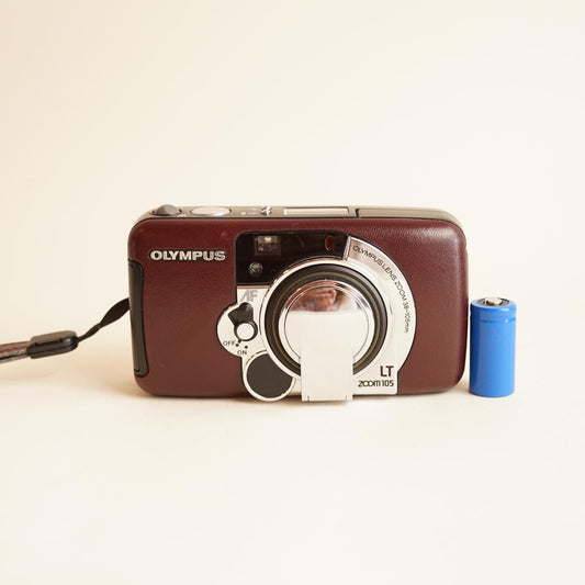 Olympus LT Zoom 105 Film Camera | 35mm Point & Shoot | Tested & Working | Maroon