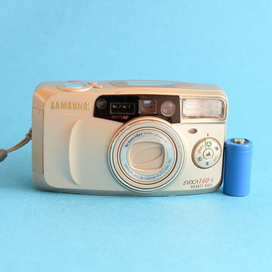 Samsung Evoca 140S Film Camera | 35mm Point & Shoot | Tested & Working | Gold