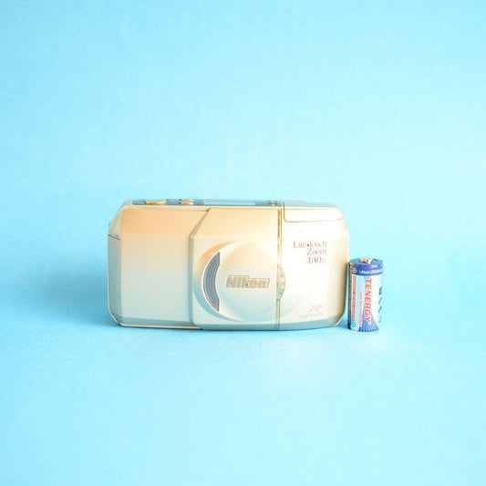 Nikon Lite Touch Zoom 130 ED Film Camera | 35mm Point & Shoot | Tested & Working | Gold