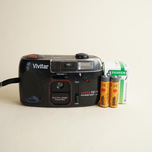 Vivitar VISTA TELE | 35mm Film Camera | Point and Shoot | Black