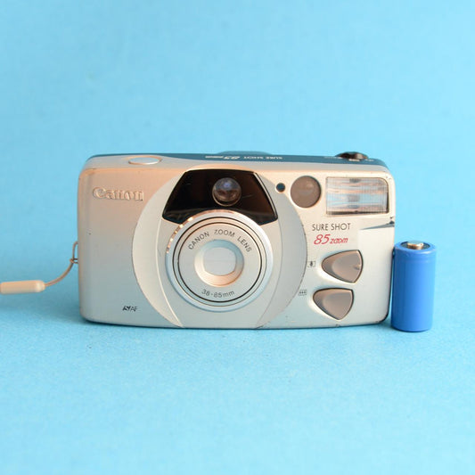 Canon SureShot 85 Zoom Film Camera | 35mm Point & Shoot | Tested & Working | Silver