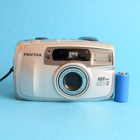 Pentax IQZoom EZY-S 35mm Film Camera | Point & Shoot | Read Description | Silver