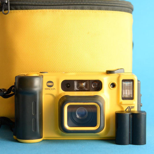 Minolta Weathermatic Dual 35 Film Camera | Tested & Working | Yellow