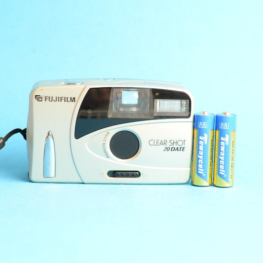 Fujifilm Clear Shot 20 Date 35mm Film Camera | Point & Shoot | Tested & Working | Silver