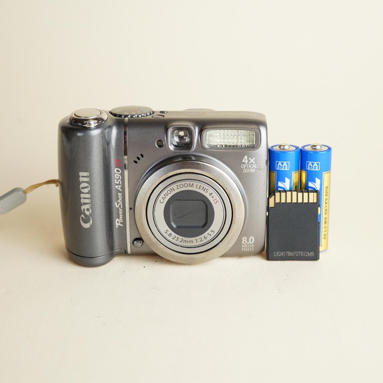 Canon PowerShot A590 IS | 8MP Digital Camera | Tested & Working | Grey