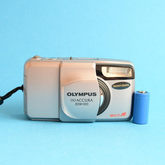 Olympus Infinity Accura Zoom 130S Film Camera | 35mm Point & Shoot | Tested & Working | Silver