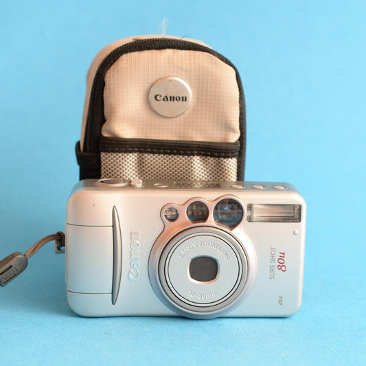 Canon SureShot 80u Film Camera | 35mm Point & Shoot | Tested & Working | Silver