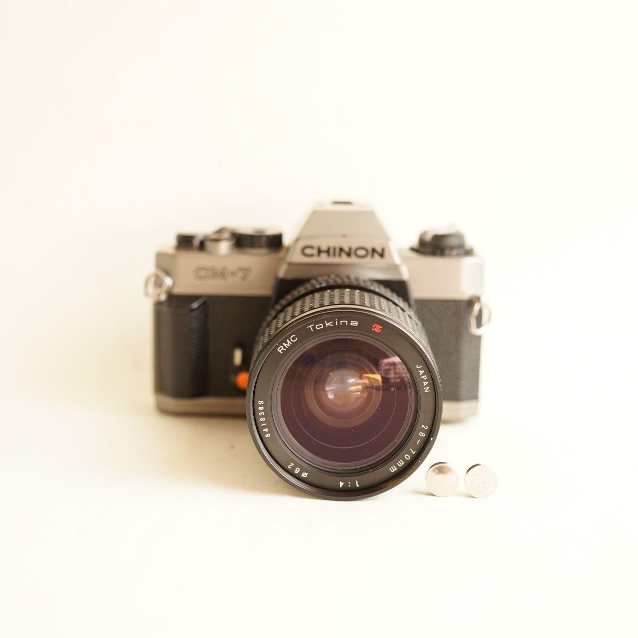 Chinon CM-7 Film Camera | 35mm SLR | Tested & Working | Silver & Black