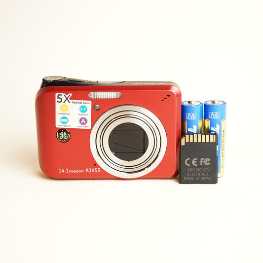 GE A1455 Digital Camera | 6.0MP | Tested & Working | Red