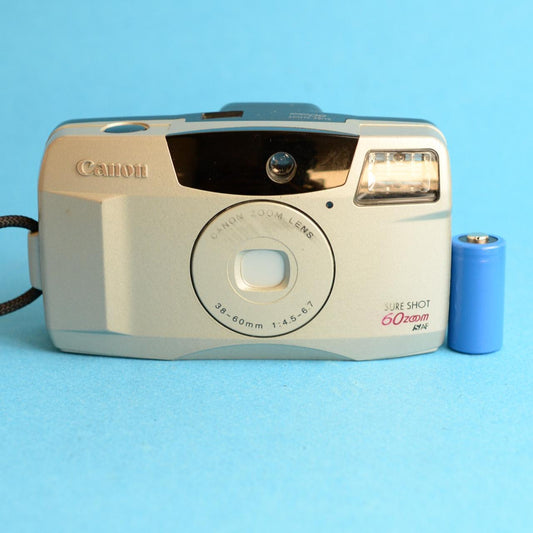 Canon Sure Shot 60 Zoom | 35mm Film Camera | Tested & Working | Cream