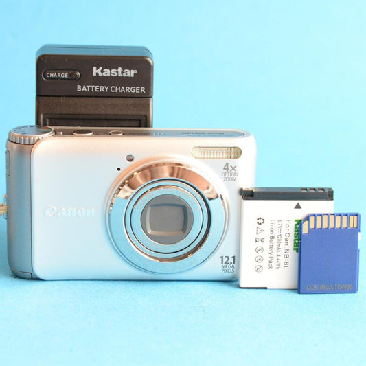 Canon PowerShot A3100 IS Digital Camera | 12MP | Tested & Working | Silver