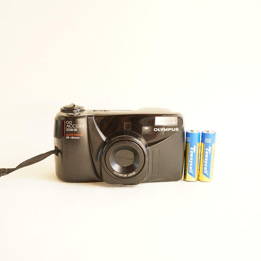 Olympus Infinity Accura Zoom 80 Film Camera | 35mm Point & Shoot | Tested & Working | Black