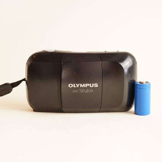 Olympus Stylus Film Camera | 35mm Point & Shoot | Tested & Working | Black
