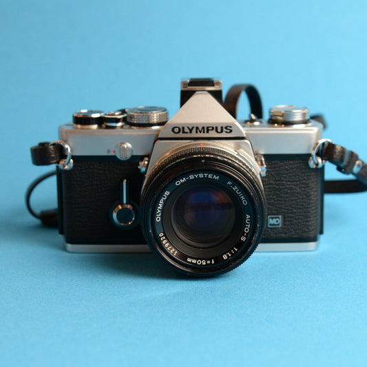 Olympus OM-1N Film Camera | 35mm SLR | Tested & Working | Black & Silver
