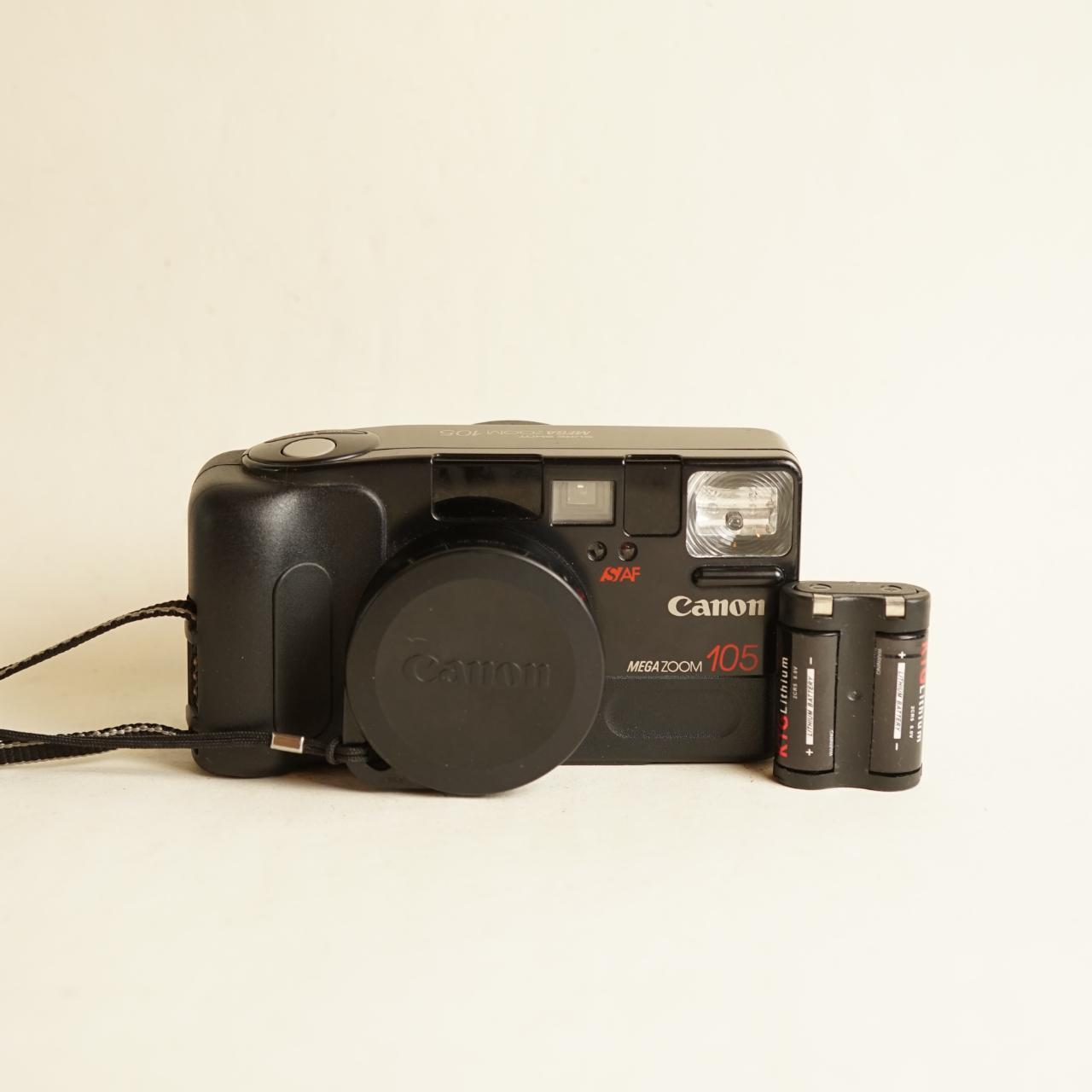 Canon Sure Shot Mega Zoom 105 Film Camera | 35mm Point & Shoot | Tested & Working | Black