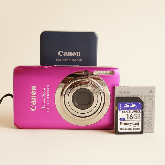 Canon PowerShot ELPH 100 HS Digital Camera | 12.1MP | Tested & Working | Pink