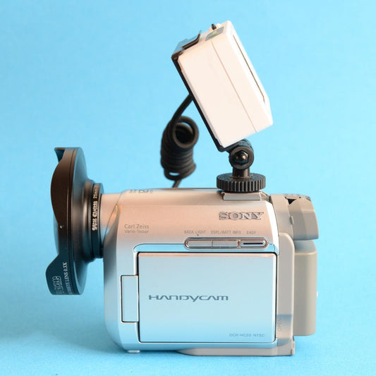 Sony Handycam DCR-HC20 Digital Camcorder with Tapeless Setup + Fisheye | Camcorder | Tested & Working | Silver