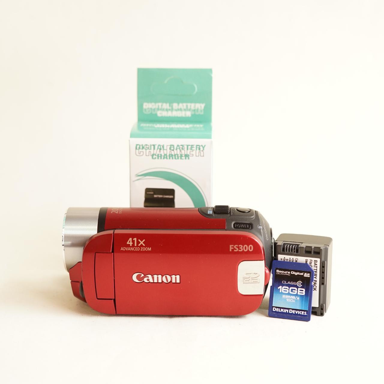 Canon FS300 Digital Camcorder | Tested & Working | Red