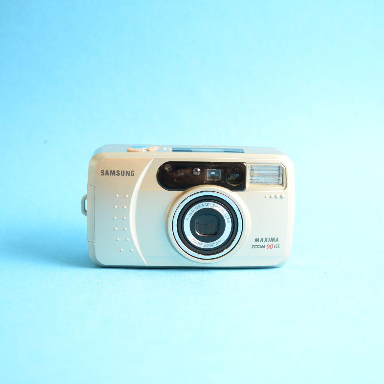 Samsung Maxima Zoom 90 GL Film Camera | 35mm Point & Shoot | Tested & Working | Gold