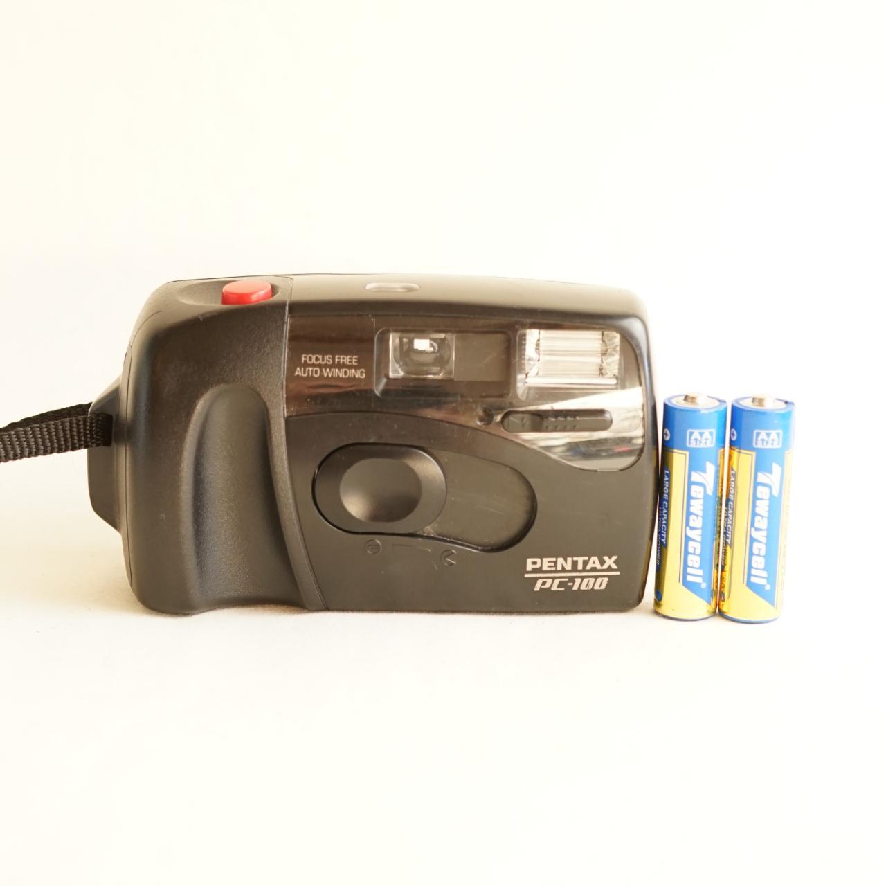 Pentax PC-100 Film Camera | 35mm Point & Shoot | Tested & Working | Black